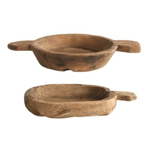 Round Decorative Wood Bowl